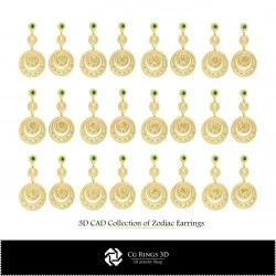 3D Collection of Zodiac Earrings