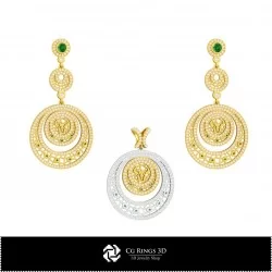 3D Jewelry Set With Taurus Zodiac Home, Bijuterii 3D , Seturi Bijuterii 3D CAD