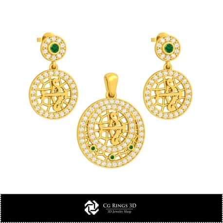 3D Children Jewelry Set With Sagittarius Zodiac Home, Jewelry 3D CAD, Jewelry Sets 3D CAD 
