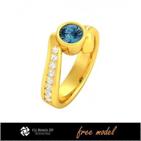 3D Engagement Ring - Free 3D Model Home, Inele Logodna 3D, Bijuterii 3D , Bijuterii Gratuite 3D, Inele 3D CAD, Inele Gratuite 3D