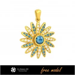 3D Pendant With Diamonds - Free 3D Jewelry Home, Jewelry 3D CAD, Free 3D Jewelry, Pendants 3D CAD , 3D Diamond Pendants, Free 3