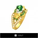 3D Art Nouveau Engagement Rings