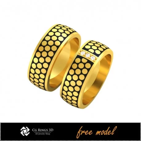 3D Wedding Ring With Enamel- Free 3D Model Home, Bijuterii 3D , Bijuterii Gratuite 3D, Inele 3D CAD, Verighete 3D, Inele Prieten