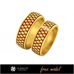 3D Wedding Ring With Enamel - Free 3D Model Home, Bijoux 3D CAO, Bijoux 3D Gratuits, Anneaux 3D CAO, Bandes de Mariage 3D, Annea