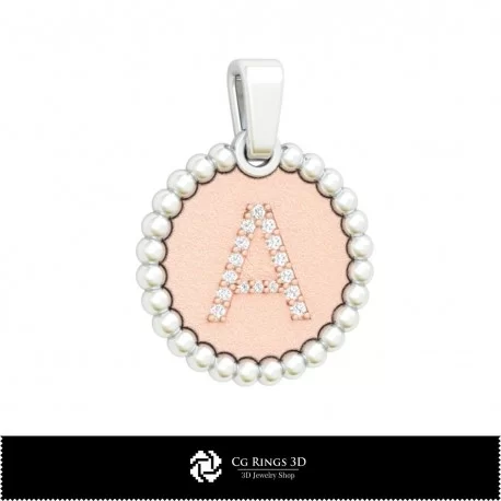 3D Pendant With Letter A Home, Bijoux 3D CAO, Pendentifs 3D CAO, Pendentifs Lettre 3D, Pendentifs Boule 3D