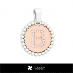 3D Pendant With Letter B Home, Jewelry 3D CAD, Pendants 3D CAD , 3D Letter Pendants, 3D Ball Pendants