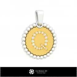 3D Pendant With Letter Q Home, Bijoux 3D CAO, Pendentifs 3D CAO, Pendentifs Lettre 3D, Pendentifs Boule 3D