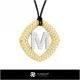 3D CAD Pendant With Letter M Home, Jewelry 3D CAD, Pendants 3D CAD , 3D Letter Pendants