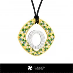 3D CAD Pendant With Letter O Home, Jewelry 3D CAD, Pendants 3D CAD , 3D Letter Pendants