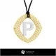 3D CAD Pendant With Letter P Home, Bijoux 3D CAO, Pendentifs 3D CAO, Pendentifs Lettre 3D