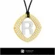 3D CAD Pendant With Letter R Home, Jewelry 3D CAD, Pendants 3D CAD , 3D Letter Pendants