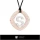 3D CAD Pendant With Letter S Home, Bijuterii 3D , Pandative 3D CAD, Pandativ cu Litere 3D 