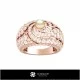 3D CAD Gemstone Rings with Pearl Home, Precious Gemstone Rings 3D, Jewelry 3D CAD, Rings 3D CAD , Fashion Rings 3D, Cocktail Ri