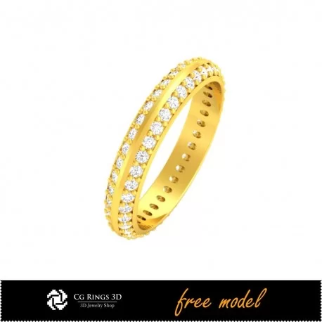 3D CAD Eternity Band Ring - Free 3D Model Home, Jewelry 3D CAD, Free 3D Jewelry, Rings 3D CAD , Wedding Bands 3D, Eternity Band
