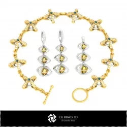 3D CAD Jewelry Set Home, Bijoux 3D CAO, Esembles Bijoux 3D CAO