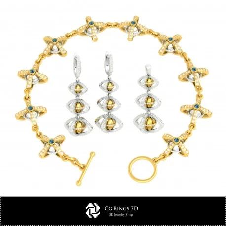3D CAD Jewelry Set Home, Bijoux 3D CAO, Esembles Bijoux 3D CAO