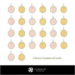 3D CAD Collection of Pendants with Initials Home, Bijuterii 3D , Colectii Bijuterii 3D CAD