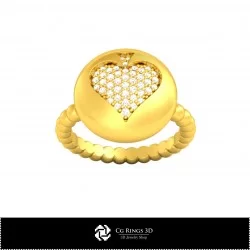 3D CAD Ring with Playing Cards Home, Bijoux 3D CAO, Anneaux 3D CAO, Anneaux de Diamant 3D , Anneaux de Mode 3D 