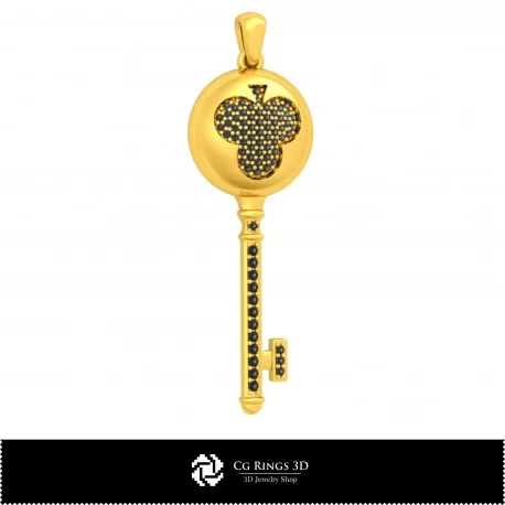 3D CAD Key Pendant with Playing Cards Home, Bijoux 3D CAO, Pendentifs 3D CAO, Pendentifs Diamant 3D