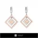 3D CAD Earrings with Playing Cards Home, Bijuterii 3D , Cercei 3D CAD, Cercei cu Diamante 3D