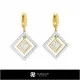 3D CAD Earrings with Playing Cards Home, Jewelry 3D CAD, Earrings 3D CAD , 3D Diamond Earrings