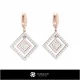 3D CAD Earrings with Playing Cards Home, Jewelry 3D CAD, Earrings 3D CAD , 3D Diamond Earrings