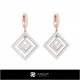 3D CAD Earrings with Playing Cards Home, Jewelry 3D CAD, Earrings 3D CAD , 3D Diamond Earrings
