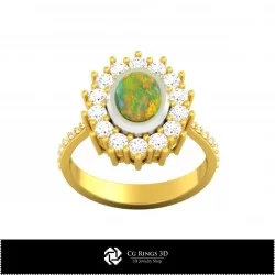 3D CAD Rings with Opal Home, Bijuterii 3D , Inele 3D CAD, Inele cu Opal 3D 