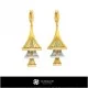 3D CAD Earrings Home, Jewelry 3D CAD, Earrings 3D CAD , 3D Drop Earrings