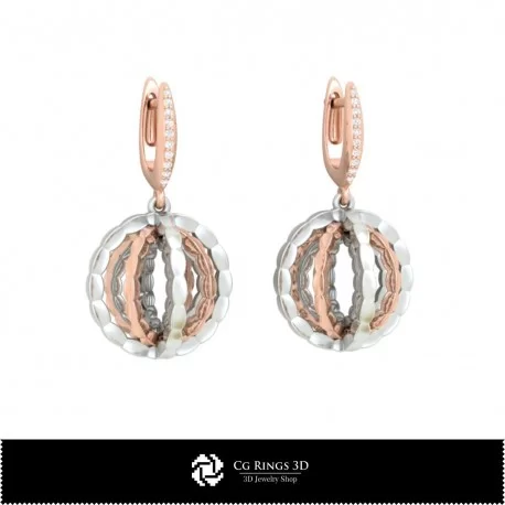 3D CAD Earrings Home, Bijuterii 3D , Cercei 3D CAD, Cercei cu Diamante 3D