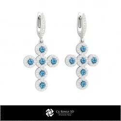 3D CAD Religious Earrings Home, Bijuterii 3D , Cercei 3D CAD, Cercei cu Diamante 3D