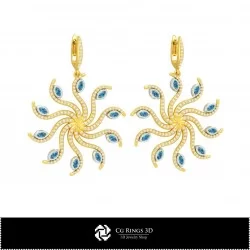 3D CAD Earrings Home, Bijuterii 3D , Cercei 3D CAD, Cercei cu Diamante 3D