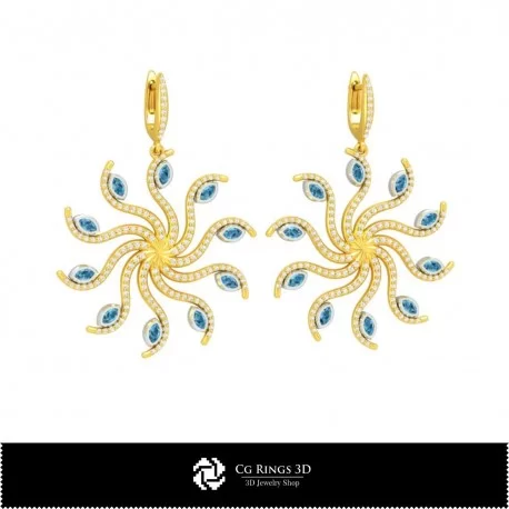 3D CAD Earrings Home, Jewelry 3D CAD, Earrings 3D CAD , 3D Diamond Earrings