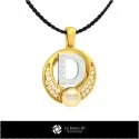 3D CAD Pearl Pendant with Letter D