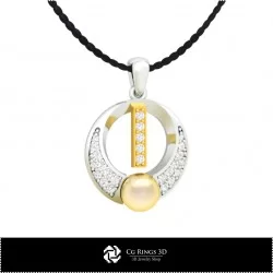 3D CAD Pearl Pendant with Letter I Home, Jewelry 3D CAD, Pendants 3D CAD , 3D Letter Pendants, 3D Pearl Pendants