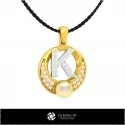 3D CAD Pearl Pendant with Letter K