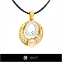 3D CAD Pearl Pendant with Letter Q