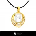 3D CAD Pearl Pendant with Letter R