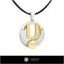 3D CAD Pearl Pendant with Letter U