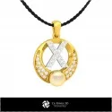 3D CAD Pearl Pendant with Letter X