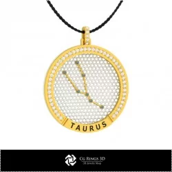 3D CAD Taurus Zodiac Constellation Pendant Home, Bijuterii 3D , Pandative 3D CAD, Pandativ cu Zodii 3D