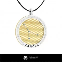 3D CAD Cancer Zodiac Constellation Pendant Home, Jewelry 3D CAD, Pendants 3D CAD , 3D Zodiac Pendants