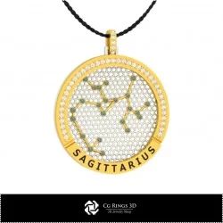 3D CAD Sagittarius Zodiac Constellation Pendant Home, Jewelry 3D CAD, Pendants 3D CAD , 3D Zodiac Pendants