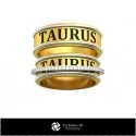 3D CAD Wedding Ring With Taurus Zodiac