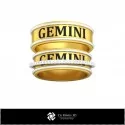 3D CAD Wedding Ring With Gemini Zodiac