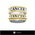 3D CAD Wedding Ring With Cancer Zodiac