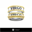 3D CAD Wedding Ring With Virgo Zodiac