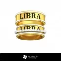 3D CAD Wedding Ring With Libra Zodiac
