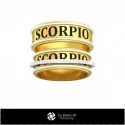 3D CAD Wedding Ring With Scorpio Zodiac