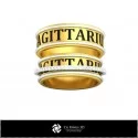 3D CAD Wedding Ring With Sagittarius Zodiac